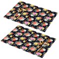 thumbnail image 1 of Placemat, Pioneer Flower Floral Print Pattern Place Mats Table Mat Set Of 2, PVC Washable Placemats for Party Kitchen Dining Decoration, 18x12 Inch, Fade Resistant, 1 of 6