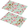 thumbnail image 1 of Placemat, Pioneer Flower Floral Print Pattern Place Mats Table Mat Set Of 2, PVC Washable Placemats for Party Kitchen Dining Decoration, 18x12 Inch, Fade Resistant, 1 of 6