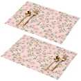 thumbnail image 1 of Placemat, Pioneer Flower Floral Print Pattern Place Mats Table Mat Set Of 2, PVC Washable Placemats for Party Kitchen Dining Decoration, 18x12 Inch, Fade Resistant, 1 of 6