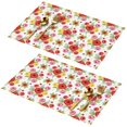 thumbnail image 1 of Placemat, Pioneer Flower Floral Print Pattern Place Mats Table Mat Set Of 2, PVC Washable Placemats for Party Kitchen Dining Decoration, 18x12 Inch, Fade Resistant, 1 of 6