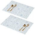 thumbnail image 1 of Placemat, Pioneer Flower Floral Print Pattern Place Mats Table Mat Set Of 2, PVC Washable Placemats for Party Kitchen Dining Decoration, 18x12 Inch, Fade Resistant, 1 of 6