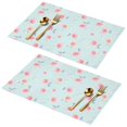 thumbnail image 1 of Placemat, Pioneer Flower Floral Print Pattern Place Mats Table Mat Set Of 2, PVC Washable Placemats for Party Kitchen Dining Decoration, 18x12 Inch, Fade Resistant, 1 of 6