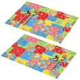 thumbnail image 1 of Placemat, Pioneer Flower Floral Print Pattern Place Mats Table Mat Set Of 2, PVC Washable Placemats for Party Kitchen Dining Decoration, 18x12 Inch, Fade Resistant, 1 of 6