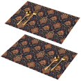 thumbnail image 1 of Placemat, Pioneer Flower Floral Print Pattern Place Mats Table Mat Set Of 2, PVC Washable Placemats for Party Kitchen Dining Decoration, 18x12 Inch, Fade Resistant, 1 of 6