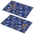 thumbnail image 1 of Placemat, Pioneer Flower Floral Print Pattern Place Mats Table Mat Set Of 2, PVC Washable Placemats for Party Kitchen Dining Decoration, 18x12 Inch, Fade Resistant, 1 of 6