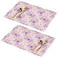 thumbnail image 1 of Placemat, Pioneer Flower Floral Print Pattern Place Mats Table Mat Set Of 2, PVC Washable Placemats for Party Kitchen Dining Decoration, 18x12 Inch, Fade Resistant, 1 of 6