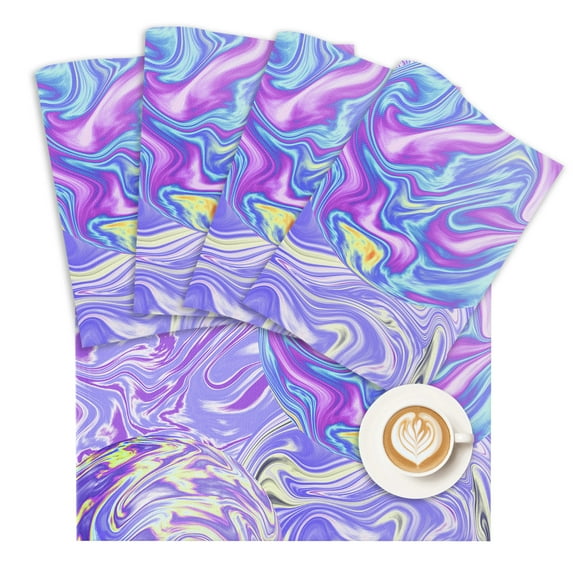 Placemat Purple Ombre Placemats for Dining Table Colorful Abstract Fluid Washable Table Mats for Party Kitchen Dining Decoration