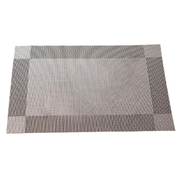 Placemat Pvc Western Single Frame Heat Insulation Pad Hotel Family Disposable Table Mat Silver Gray