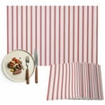 thumbnail image 1 of Placemat Red Stripes Placemats for Dining Table Red Beige Vertical Striped Washable Table Mats for Party Kitchen Dining Decoration, 1 of 7