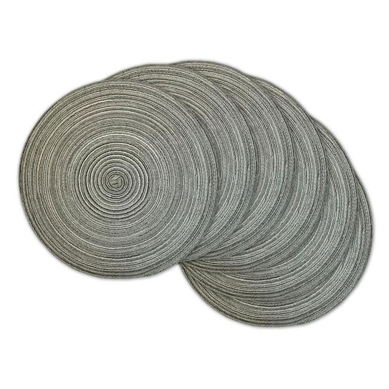 Black Round Variegated Woven Polypropylene Placemats, Set of 6