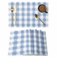 thumbnail image 1 of Placemat Set of 4 Buffalo Check Watercolor Blue Placemats for Dining Table Plaid Farmhouse Washable Table Mats for Kitchen and Party Decor Indoor & Outdoor Use, 1 of 8