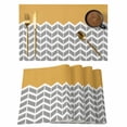 thumbnail image 1 of Placemat Set of 4 Geometric Chevron Orange Placemats for Dining Table White and Gray Stripes Washable Table Mats for Kitchen and Party Decor Indoor & Outdoor Use, 1 of 8