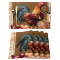 thumbnail image 1 of Placemat Set of 4 Watercolor Rooster Egg Placemats for Dining Table Onion Farmhouse Washable Table Mats for Kitchen and Party Decor Indoor & Outdoor Use, 1 of 8
