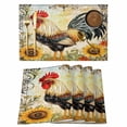 thumbnail image 1 of Placemat Set of 4 Watercolor Rooster Sunflower Placemats for Dining Table Floral Leaves Washable Table Mats for Kitchen and Party Decor Indoor & Outdoor Use, 1 of 8