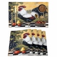 thumbnail image 1 of Placemat Set of 4 White Black Rooster Fruit Trees Placemats for Dining Table Oil Painting Washable Table Mats for Kitchen and Party Decor Indoor & Outdoor Use, 1 of 8