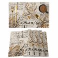 thumbnail image 1 of Placemat Set of 6 Owl Tree Branch Flower Placemats for Dining Table Retro Postmark Washable Table Mats for Kitchen and Party Decor Indoor & Outdoor Use, 1 of 8