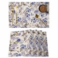 thumbnail image 1 of Placemat Set of 6 Purple Flowers Leaves Placemats for Dining Table Watercolor Spring Floral Plant Washable Table Mats for Kitchen and Party Decor Indoor & Outdoor Use, 1 of 8