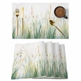 thumbnail image 1 of Placemat Set of 6 Watercolor Green Leaf Plant Placemats for Dining Table Spring Plant Washable Table Mats for Kitchen and Party Decor Indoor & Outdoor Use, 1 of 8