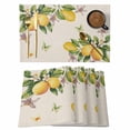 thumbnail image 1 of Placemat Set of 6 Yellow Lemon Floral Placemats for Dining Table Watercolor Butterfly Purple Flower Retro Washable Table Mats for Kitchen and Party Decor Indoor & Outdoor Use, 1 of 8