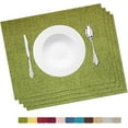 thumbnail image 1 of Placemat Set-Washable Place Mats for Parties, Elegant Table Mats for Kitchen Table, Set of 4 Dining Table Placemats, Heat-Resistant Cloth Placemats for Indoor and Outdoor,13x19 Grass Green, 1 of 6