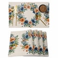 thumbnail image 1 of Placemat Set of 4 Colorful Flower Wreath Placemats for Dining Table Retro Style Washable Table Mats for Kitchen and Party Decor Indoor & Outdoor Use, 1 of 8