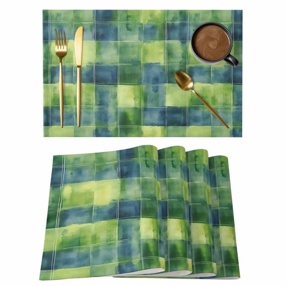 Placemat Set of 4 Green Theme Placemats for Dining Table Forest Scenery Washable Table Mats for Kitchen and Party Decor Indoor & Outdoor Use