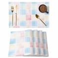 thumbnail image 1 of Placemat Set of 4 Watercolor Spring Placemats for Dining Table Pastoral Check Washable Table Mats for Kitchen and Party Decor Indoor & Outdoor Use, 1 of 8