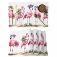thumbnail image 1 of Placemat Set of 4 Watercolors Flamingo Placemats for Dining Table Beach Wave Washable Table Mats for Kitchen and Party Decor Indoor & Outdoor Use, 1 of 8