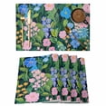 thumbnail image 1 of Placemat Set of 6 Spring Pastoral Placemats for Dining Table Pink Blue Flowers Washable Table Mats for Kitchen and Party Decor Indoor & Outdoor Use, 1 of 8