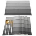 thumbnail image 1 of Placemat Simple Geometric Gradient Brown Kitchen Dining Table r Accessories 4/6pcs Heat Resistant Linen Tableware Pads Mats, 1 of 7
