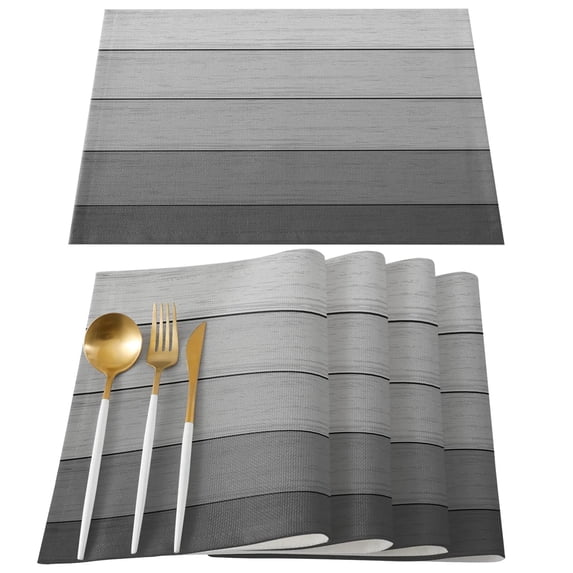 Placemat Simple Geometric Gradient Brown Kitchen Dining Table r Accessories 4/6pcs Heat Resistant Linen Tableware Pads Mats