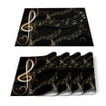 thumbnail image 1 of Placemat Table Mat Tab Music Note Black White Printed For Tables Linen Cotton Kitchen Dining Pads Placemats Set, 1 of 5