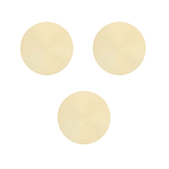 Placemat,Table Pad,3 Pack Round Woven Waterproof Oil Resistant Heat Insulation Coaster For Home Western Dining Table Cafe Desktop Decor
