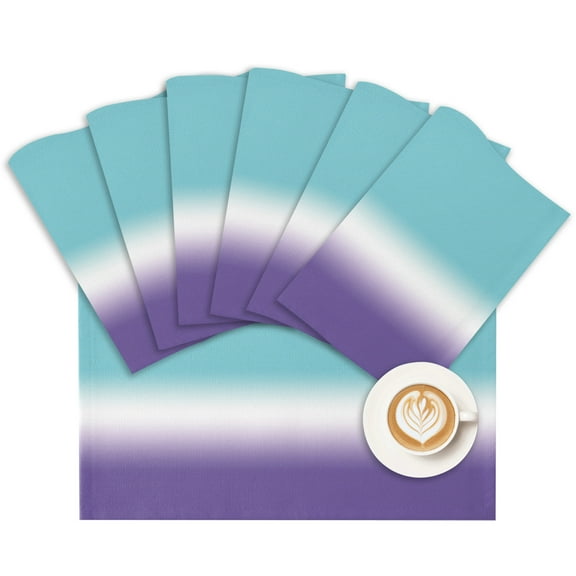 Placemat Teal Green and Purple Ombre Placemats for Dining Table Gradient Gradual Color Washable Table Mats for Party Kitchen Dining Decoration