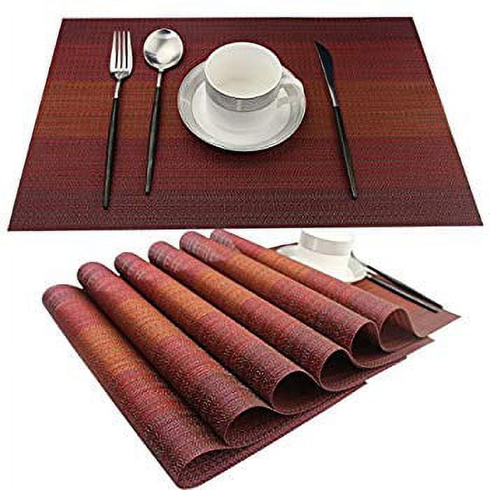 Placemat Washable Easy to Clean PVC Placemats for Kitchen Table Plastic