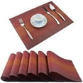 thumbnail image 1 of Placemat,Washable Woven Non-Slip Insulation Durable Placemat Vinyl Table Mat Set of 6 (Scarlet Red), 1 of 6