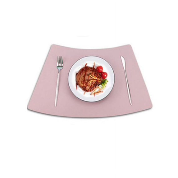 Placemat for Dining Heat Insulation Stain Resistant Non-Slip Waterproof Washable Wipe Clean PU Fan Shape Wedge Kitchen Table Mat,4pcs