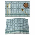thumbnail image 1 of Placemats 1 Pack, Blue Flowers Woven Placemat, Linen Place Mats for Kitchen/Dining Tables, Farmhouse Country Abstract Floral Patterned Washable Table Mats for Party, 1 of 8