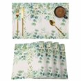 thumbnail image 1 of Placemats 1 Pack, Eucalyptus Leaves Woven Placemat, Linen Place Mats for Kitchen/Dining Tables, Sage Green Summer Botanical Washable Table Mats for Party, 1 of 8