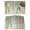 thumbnail image 1 of Placemats 1 Pack, Green Eucalyptus Leaves Woven Placemat, Linen Place Mats for Kitchen/Dining Tables, Summer Botanical Weeping Rustic Washable Table Mats for Party, 1 of 8