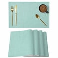 thumbnail image 1 of Placemats 1 Pack, Linen Mint Green Woven Placemat, Linen Place Mats for Kitchen/Dining Tables, Modern Minimalist Pure Solid Color Washable Table Mats for Party, 1 of 8