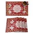 thumbnail image 1 of Placemats 1 Pack, Red Boho Woven Placemat, Linen Place Mats for Kitchen/Dining Tables, Multicolored Colorful Tainted Pattern Tribal Washable Table Mats for Party, 1 of 8