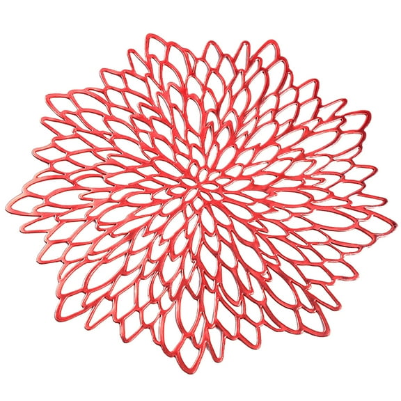 Placemats 15 inch PVC Round Table Mates for Dining Table, Washable and Wipeable Kitchen Place Mat for Holiday Wedding Dinner Table Decoration Mat