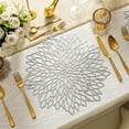 thumbnail image 1 of Placemats 15 inch Pressed Vinyl Round Table Mates for Dining Table Set of 2, Washable and Wipeable Kitchen Place Mat for Holiday Wedding Dinner Table Decoration Mat, 1 of 6