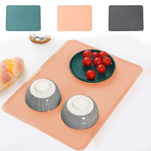 Placemats under $5! kkbbma Silicone Placemats, Food-Grade Non-Slip Waterproof, Dining, Stain Resistant, Countertop Protector, Kitchen Counter Mat, Heat Resistant, Baking mat Dishwasher Safe