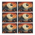 thumbnail image 1 of Placemats 6 Pack Halloween Pumpkin Bat Spider Witch Place Mat Washable Anti-Skid Table Mats for Wedding Restaurant & Camping Farmhouse Spooky Halloween Dining Table Mats, 1 of 3