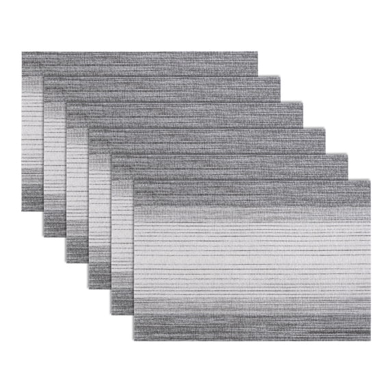 Placemats 6 Pack Rectangle Plastic Placemats for Table Decor Washable Heat Resistant Table Placemats Wipeable Table Mat Black Gray 17.7x11.8inch