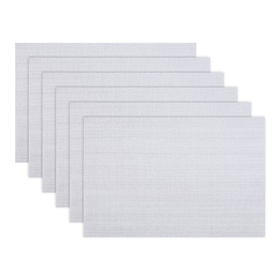 Placemats 6 Pack Rectangle Plastic Placemats for Table Decor Washable Heat Resistant Table Placemats Wipeable Table Mat Light Gray 17.7x11.8inch