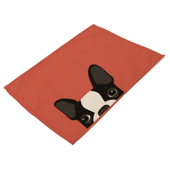 Placemats Cute Cat And Dog Print Cotton Table Mats Heat Resistant Kitchen Tablemats