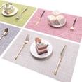 thumbnail image 1 of Placemats Dining Room Table Mats PET Vinyl Washable Durable Heat-Resistant Non-Skip Kitchen PVC Placemats, 1 of 8